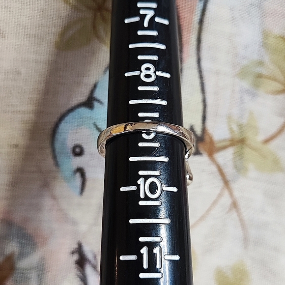 Enameled Navy Blue Green Clear Rhinestones Silver Rhodium Plated Size 8 Ring NEW - Picture 6 of 8